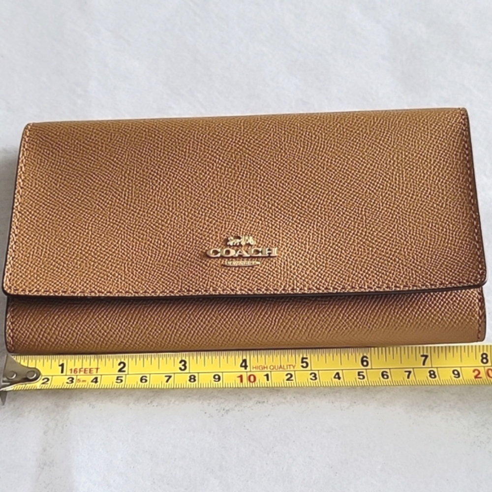 Coach trifold leather wallet